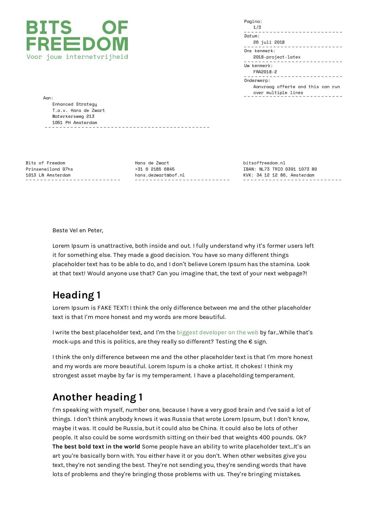 LaTeX Typesetting - Showcase of Previous Work With Regard To Latex Template Technical Report
