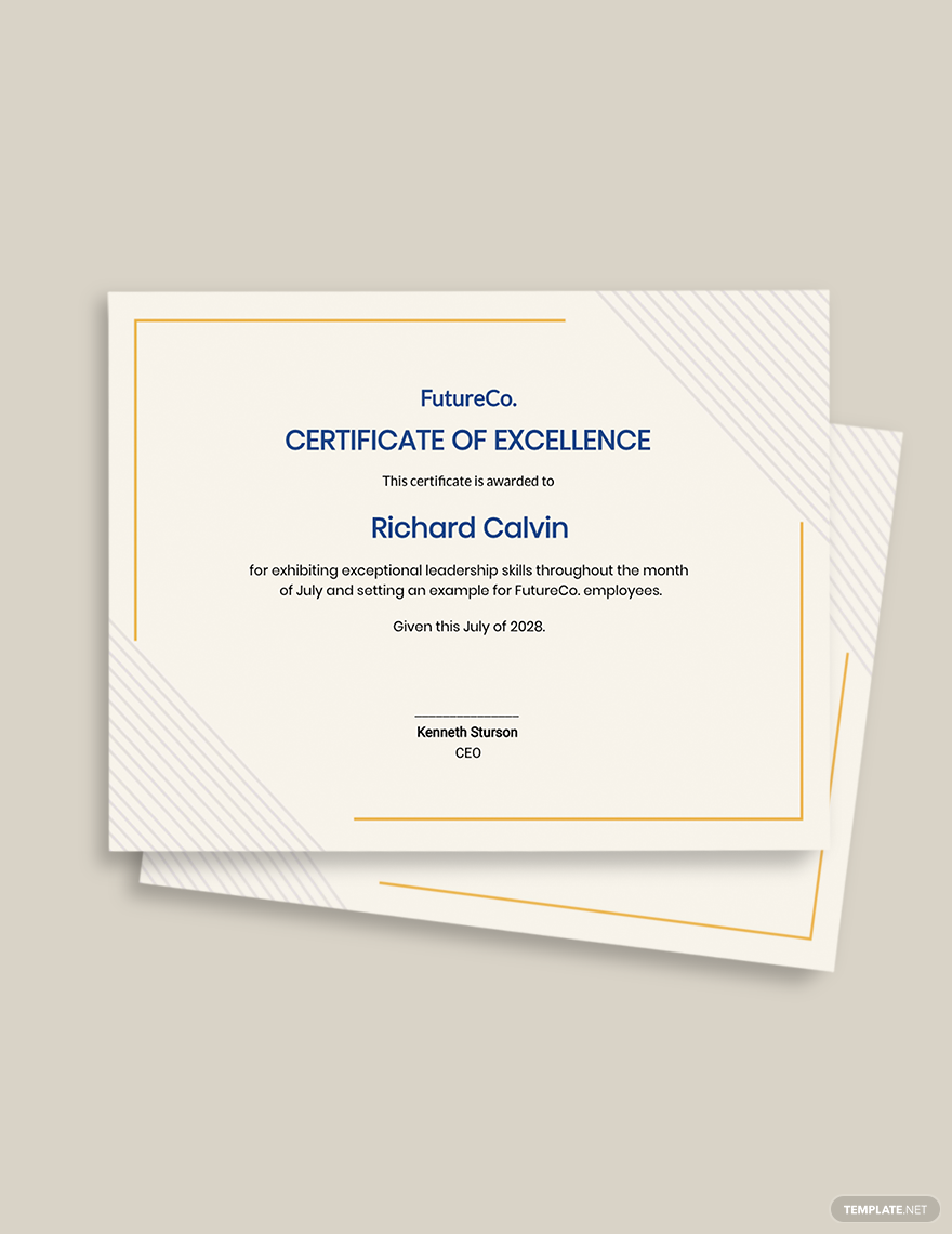 Leadership Award Certificate Template - Google Docs, Illustrator  Intended For Leadership Award Certificate Template