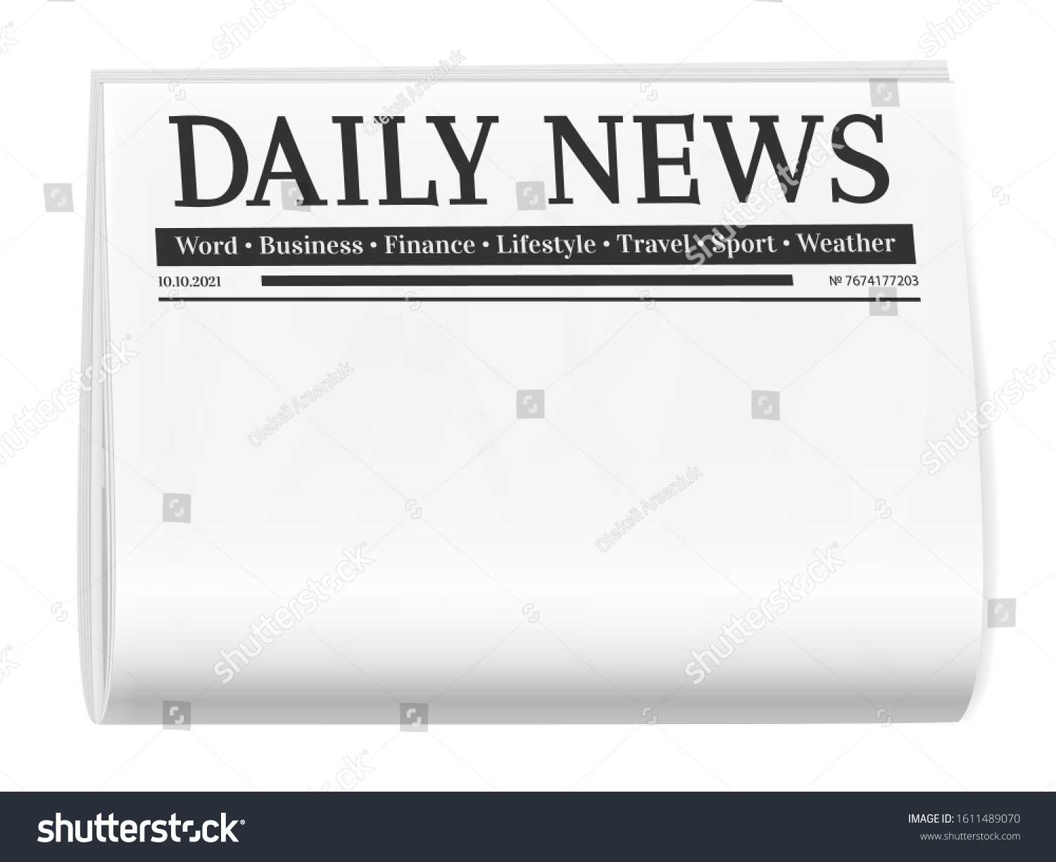 Leere Zeitungsvorlage. Titelseite des geflochtenen Magazins