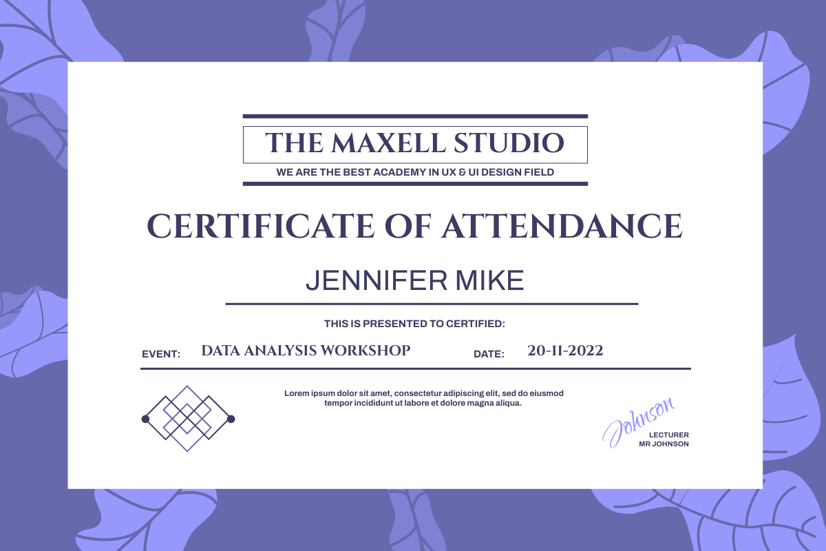 Leisure Workshop Attendance Certificate  Certificate Template For Workshop Certificate Template
