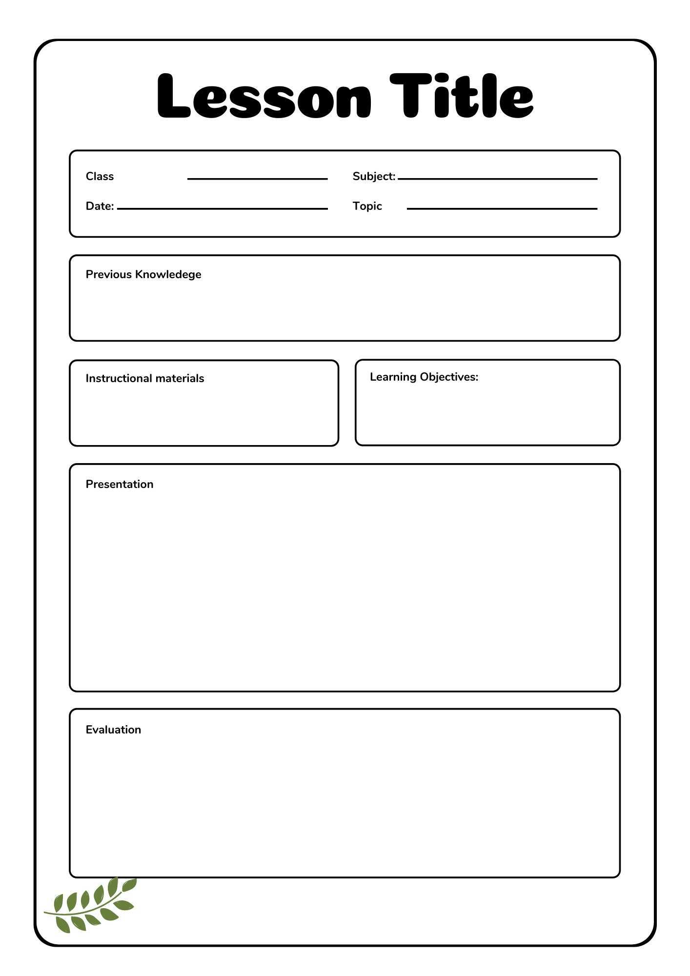 LESSON PLAN TEMPLATE lesson plan planner printable academic - Etsy