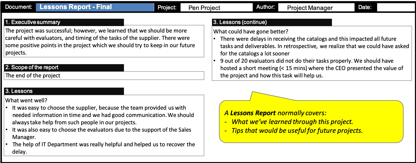 Lessons Report :: PRINCE10® wiki Throughout Prince2 Lessons Learned Report Template Lessons Report :: PRINCE10® wiki Throughout Prince2 Lessons Learned Report Template
