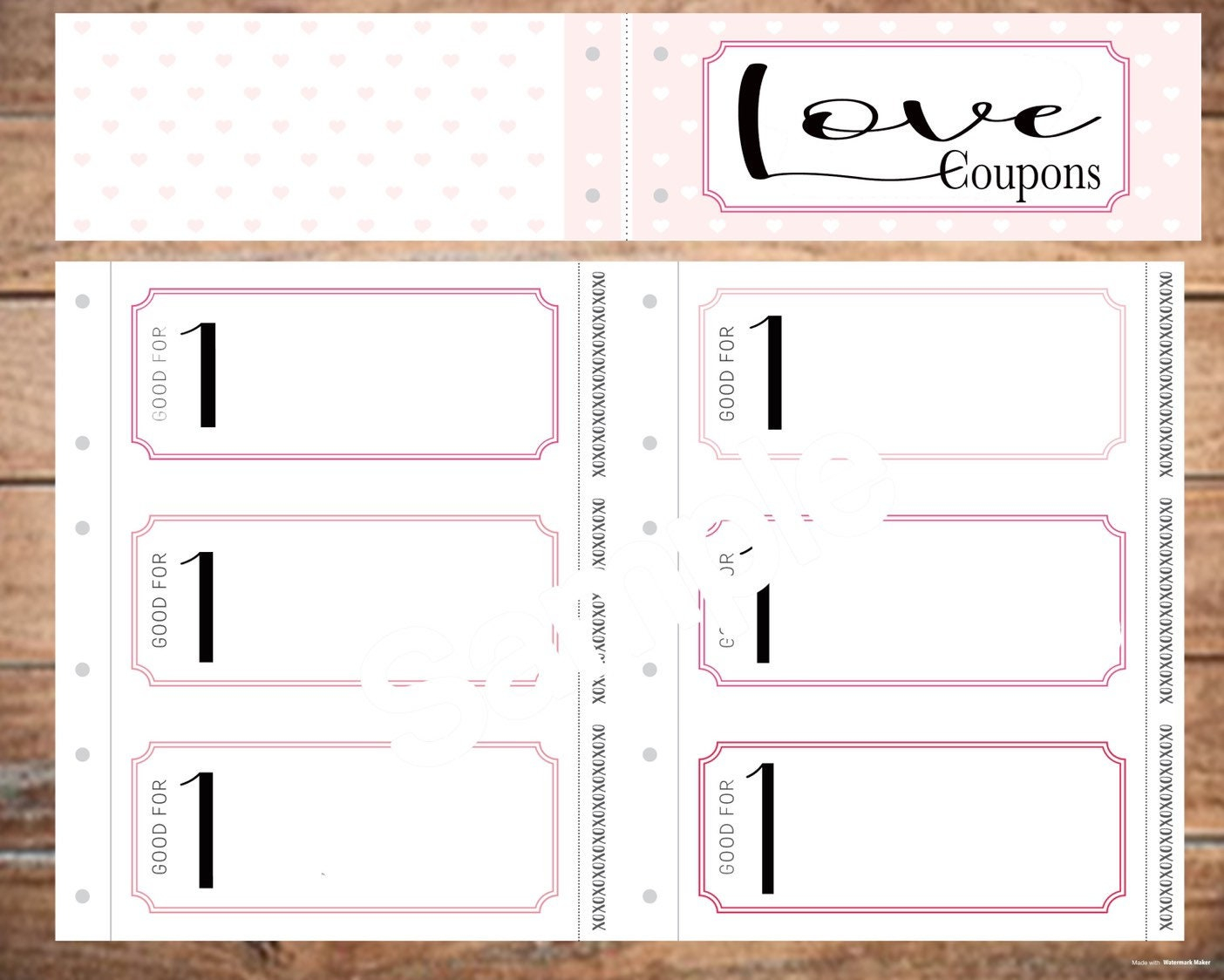 Love Coupon Book  Printable  You Fill In The Blanks