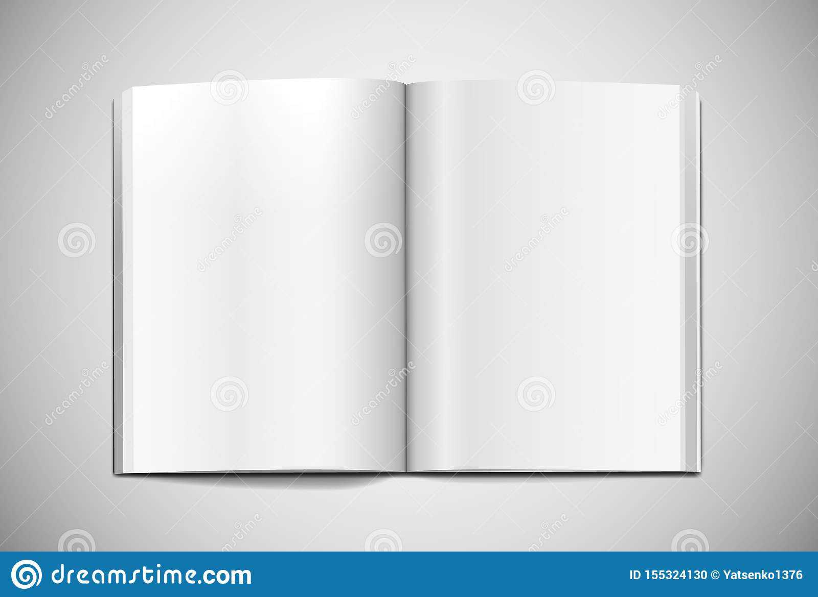 Magazine Mockup Spread Template Realistic Light Stock Vector  Inside Blank Magazine Spread Template