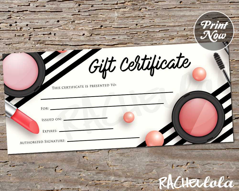 Makeup, Printable Gift Certificate Template, Stylist, Spring Direct Sales,  Younique, Mary Kay Voucher, Avon, Salon, Instant Digital Download In Mary Kay Gift Certificate Template