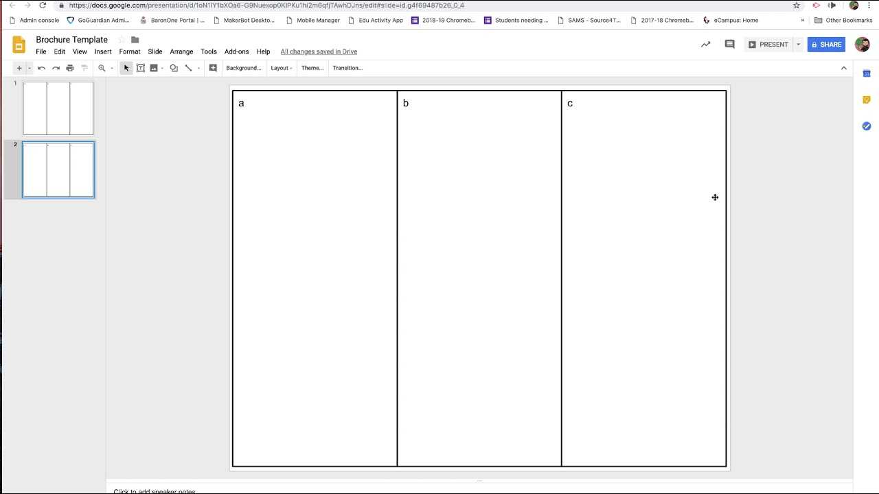 Making A Brochure In Google Slides Throughout Google Docs Tri Fold Brochure Template