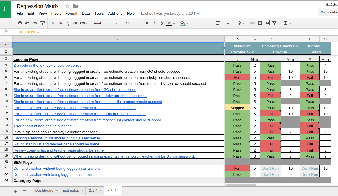 Manage Regression Testing With Spreadsheets Intended For Software Test Report Template Xls