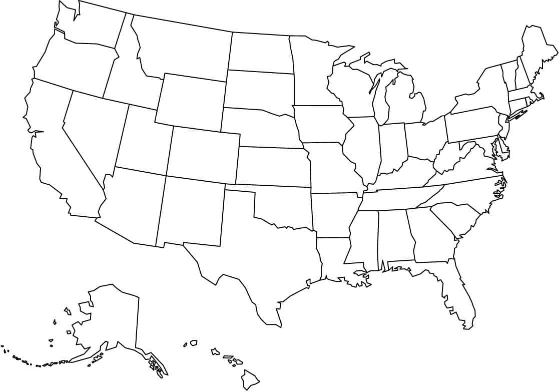 Map Of United States Of America (USA) USA Flag Facts Blank Inside United States Map Template Blank