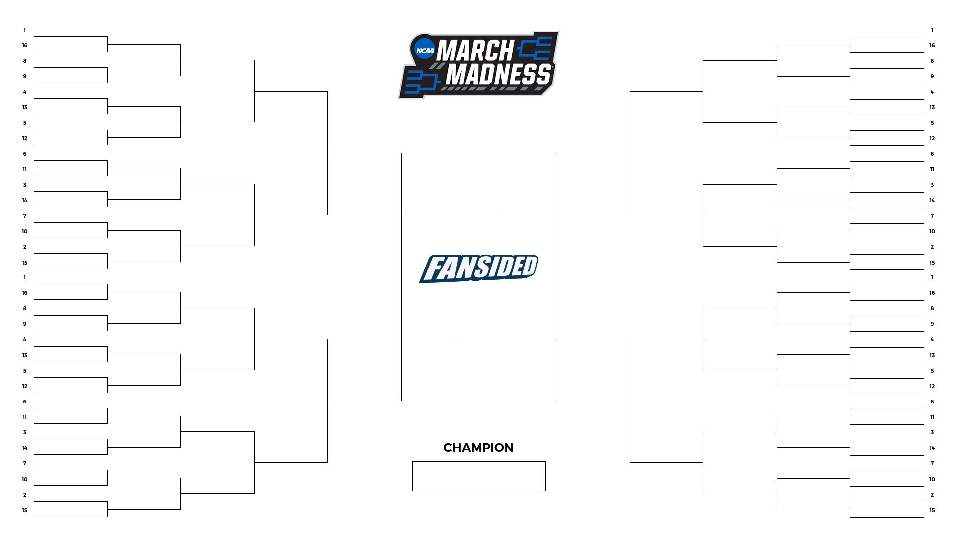March Madness 10: Blank printable NCAA Tournament bracket Intended For Blank March Madness Bracket Template