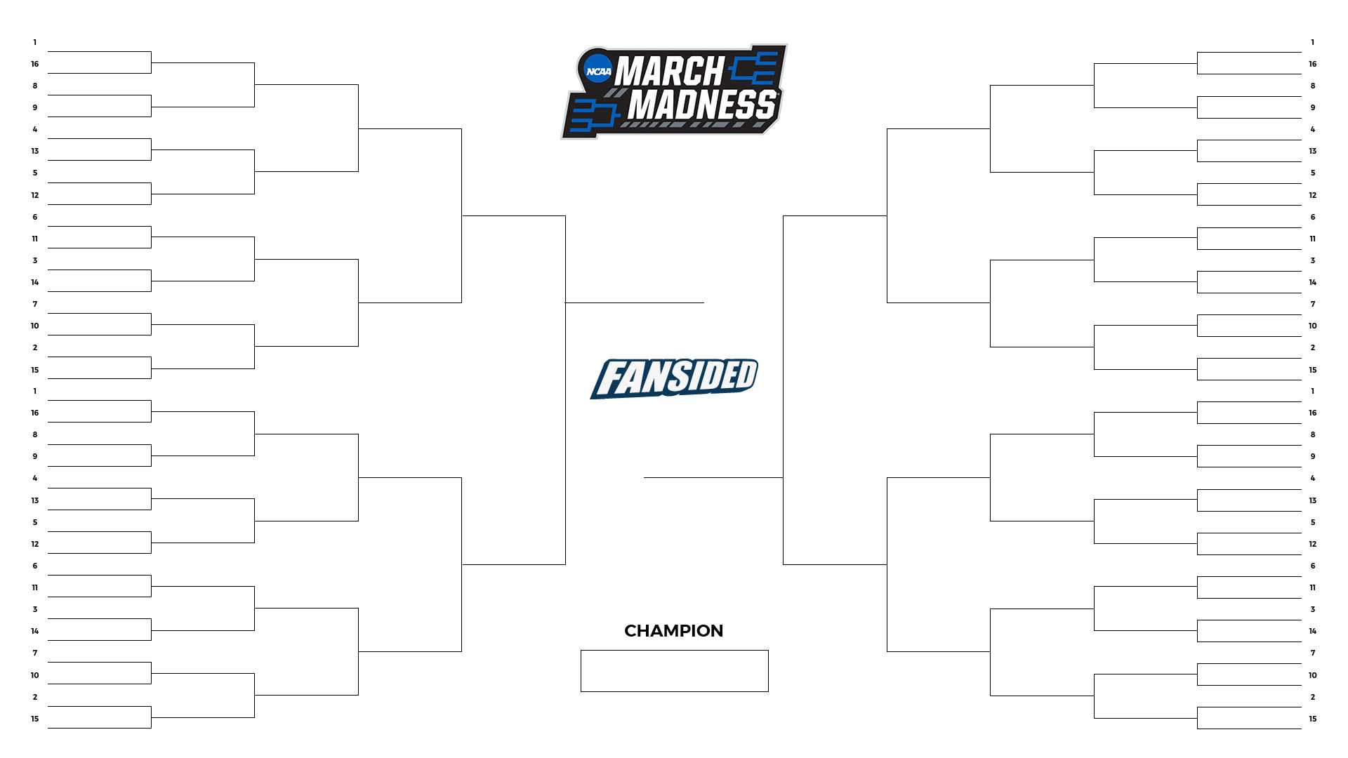 March Madness 10: Blank printable NCAA Tournament bracket Intended For Blank March Madness Bracket Template