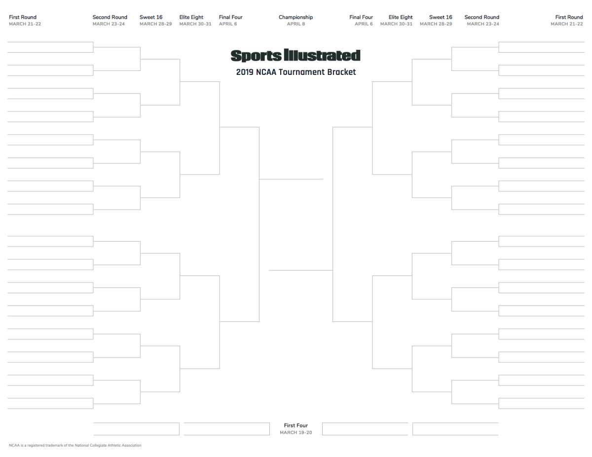 March Madness 10 printable blank bracket for NCAA Tournament  For Blank Ncaa Bracket Template