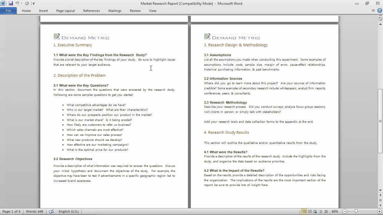 Market Research Report Template Pertaining To Research Report Sample Template