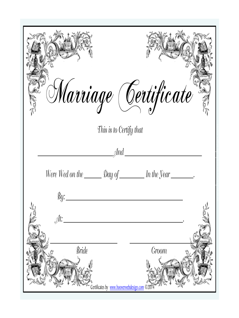 Marriage Certificate – Fill Online, Printable, Fillable, Blank  For Blank Marriage Certificate Template
