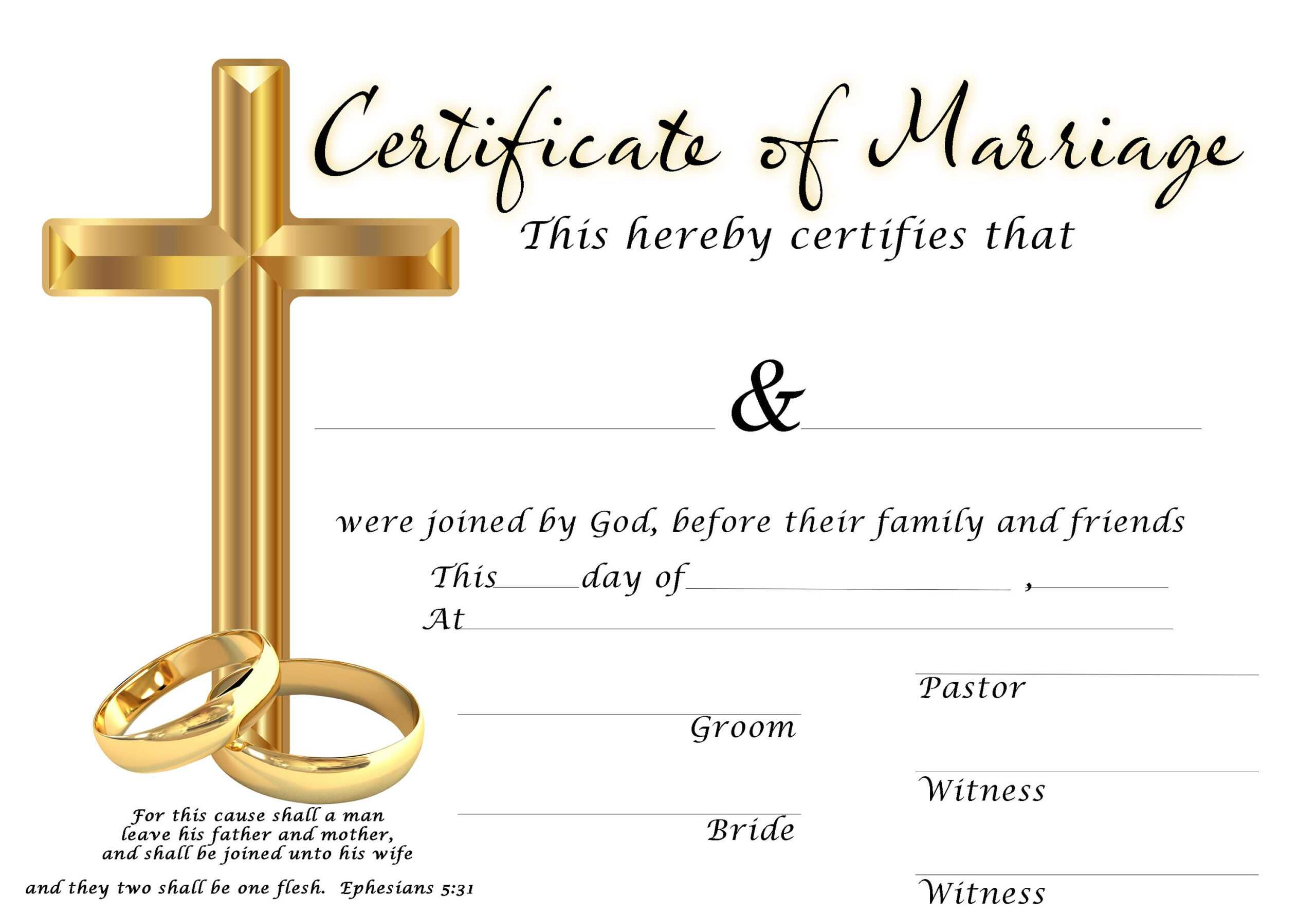 Marriage Certificate Template – Etsy