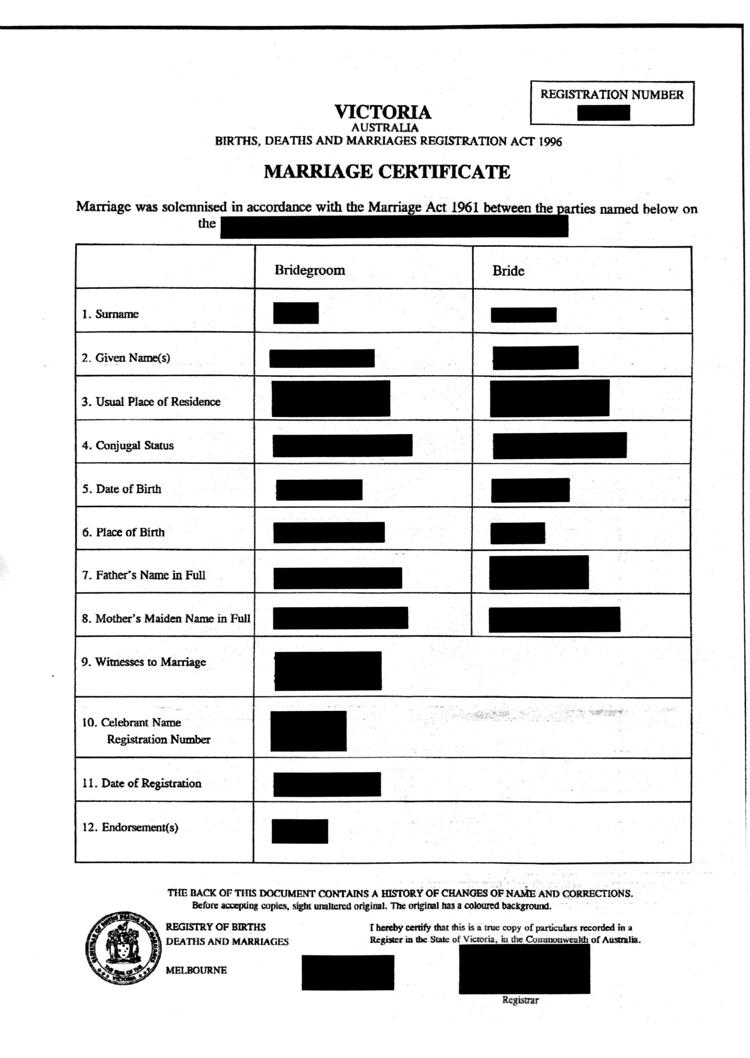 Marriage certificate translation into German - English & Spanish  Inside Marriage Certificate Translation Template