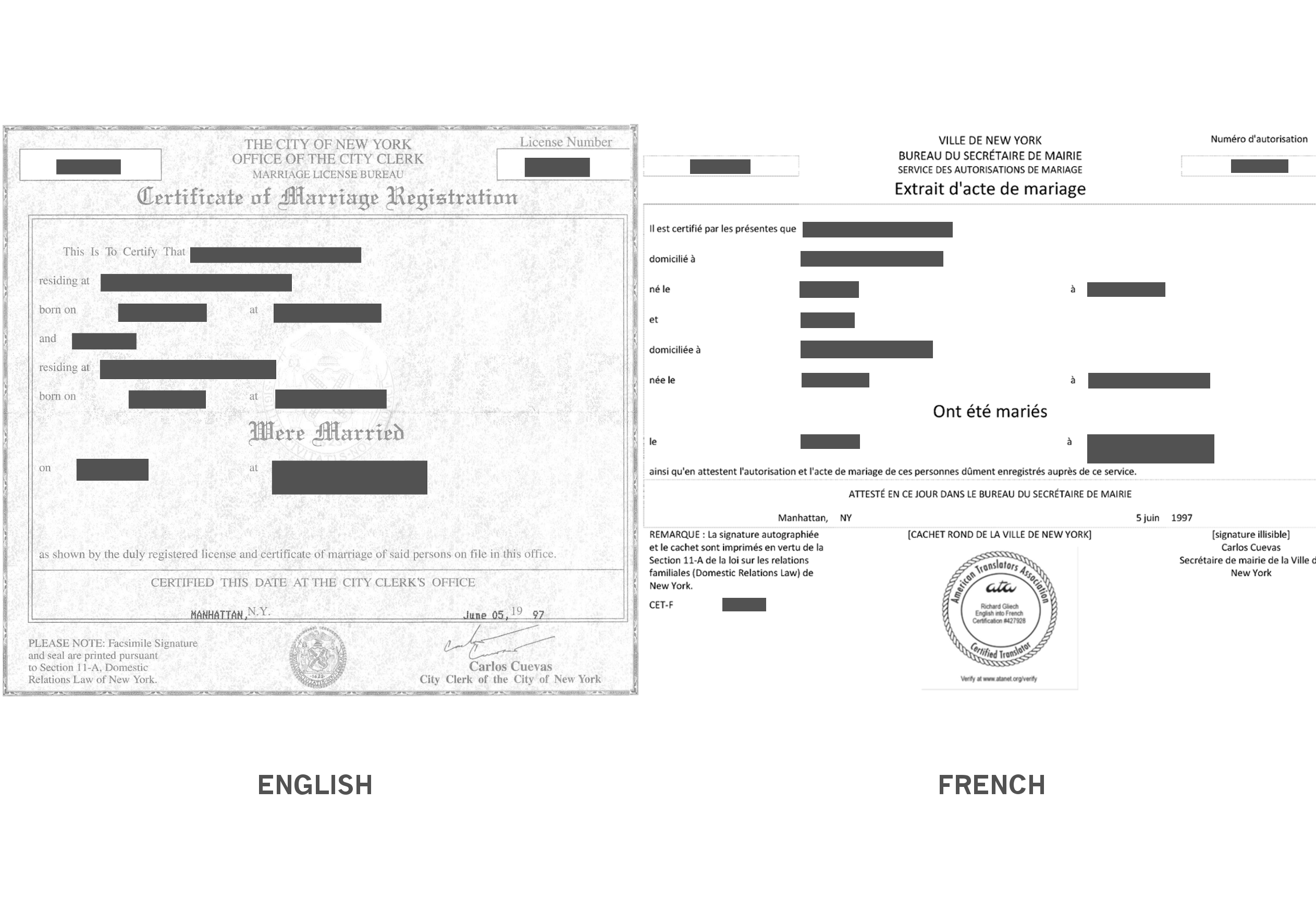 Marriage Certificate Translation Sample - Richard Gliech  Throughout Marriage Certificate Translation Template