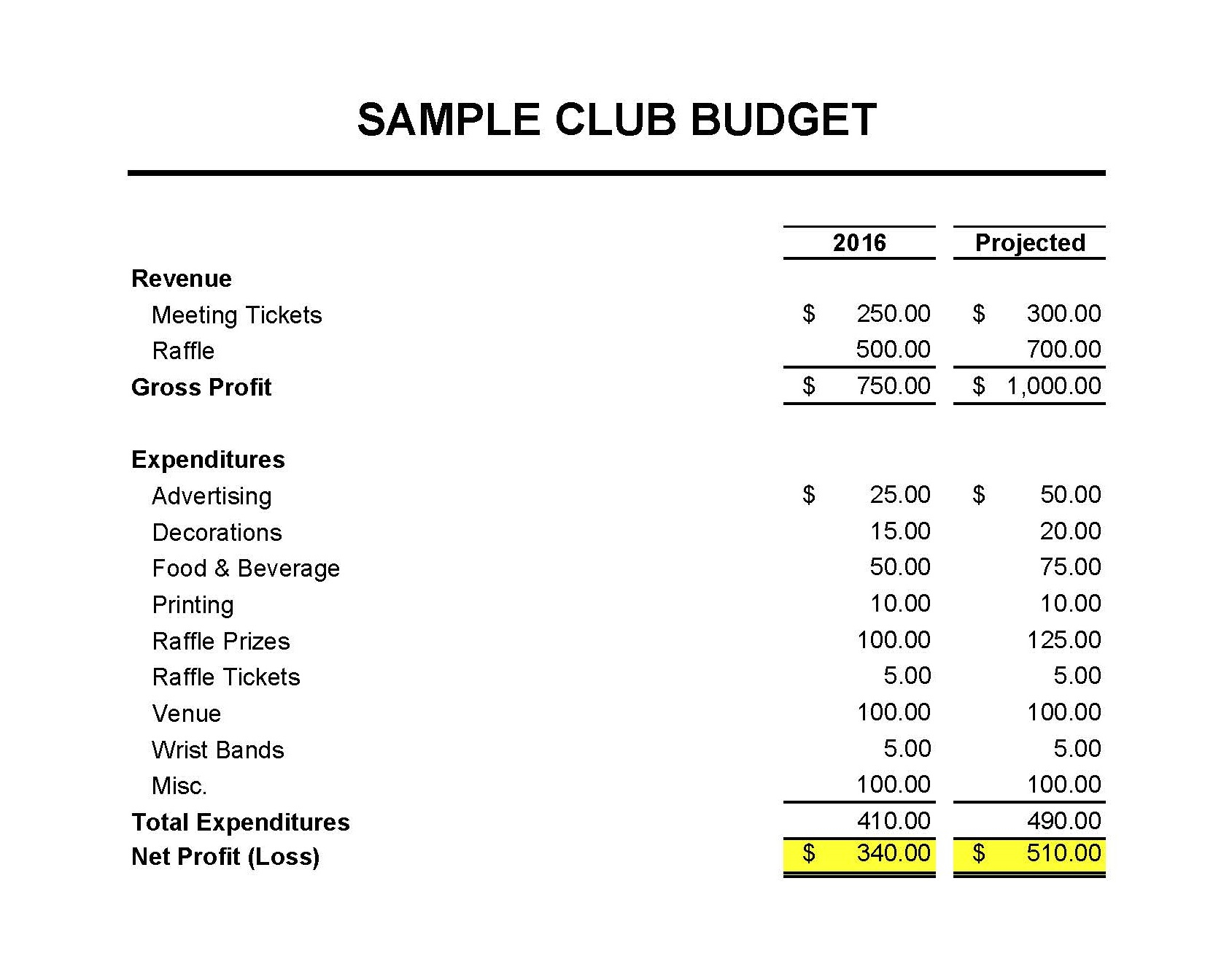 MASNA » Club Accounting 10 Inside Non Profit Treasurer Report Template