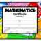 Math Certificate, PDF Math Certificate, School Certificates, Classroom  Certificates, Templates, End Of Year Certificates, Math Awards With Regard To Math Certificate Template