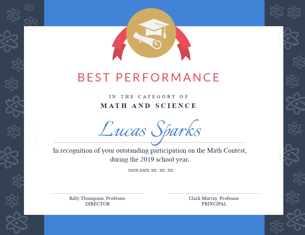 Math Contest Certificate Template  Visme Within Math Certificate Template