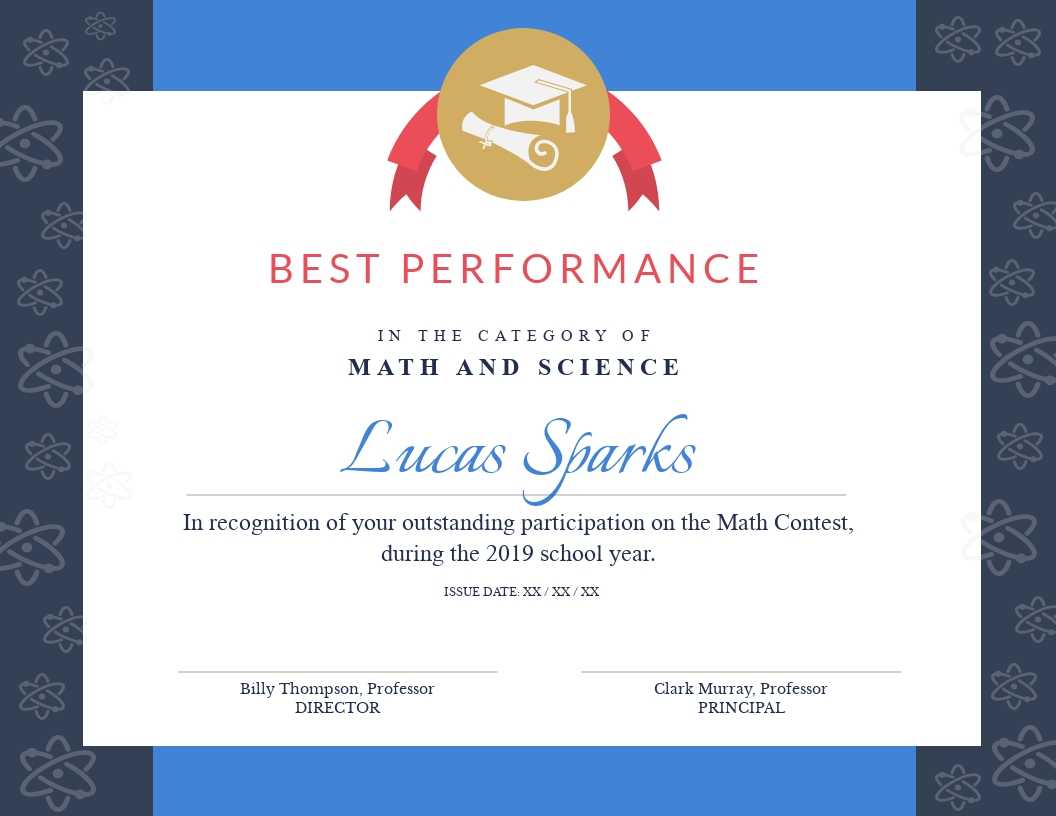 Math Contest Certificate Template  Visme Within Math Certificate Template
