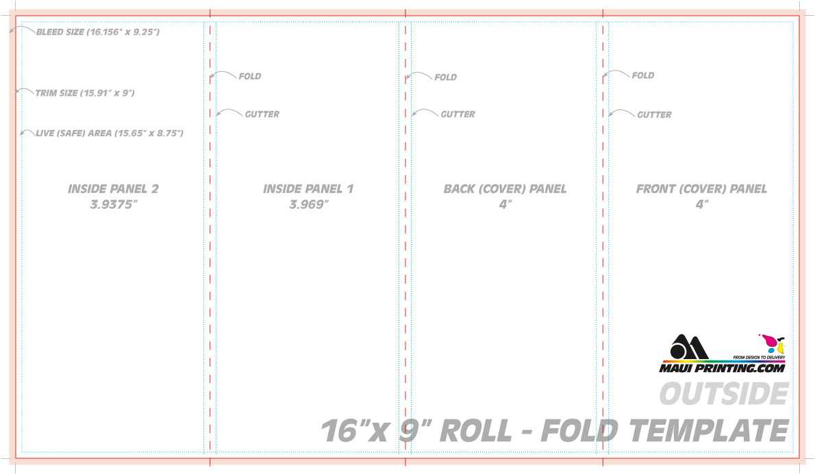 Maui Printing Company • Serving All Hawaii • Buy Online: 10 X 10  Inside 4 Panel Brochure Template