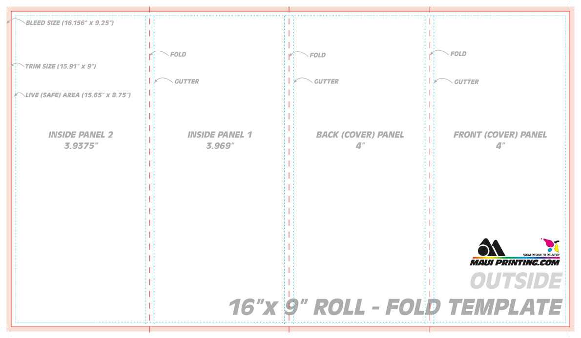 Maui Printing Company • Serving All Hawaii • Buy Online: 10 X 10  Pertaining To 4 Fold Brochure Template