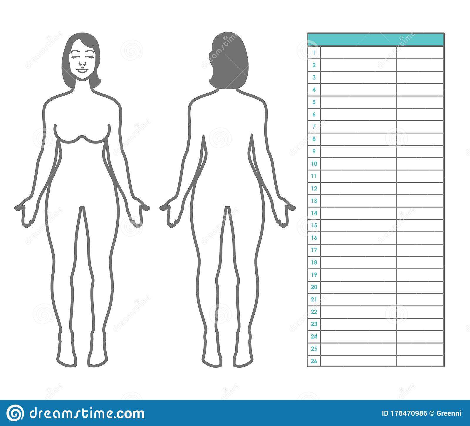 Measure Body Template Stock Illustrations – 10 Measure Body  Within Blank Body Map Template