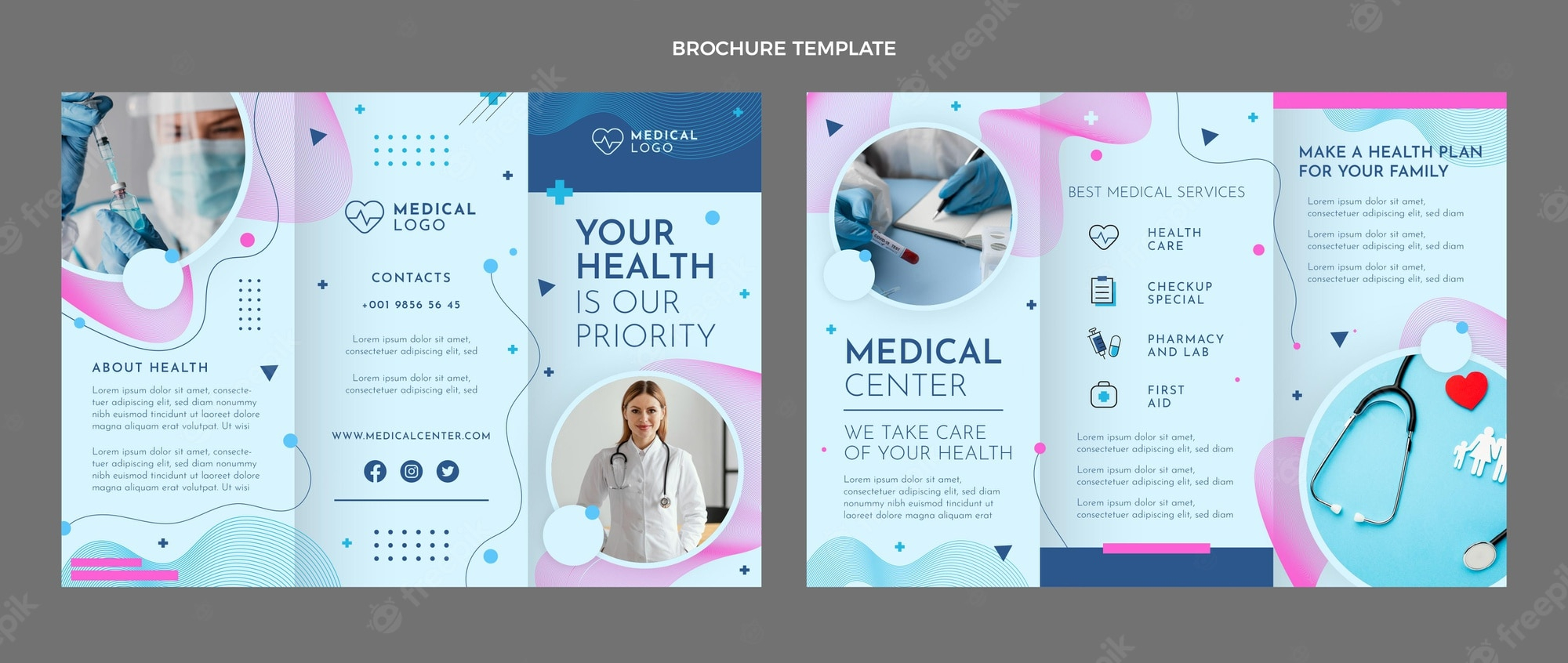 Medical brochure Vectors & Illustrations for Free Download  Freepik For Healthcare Brochure Templates Free Download