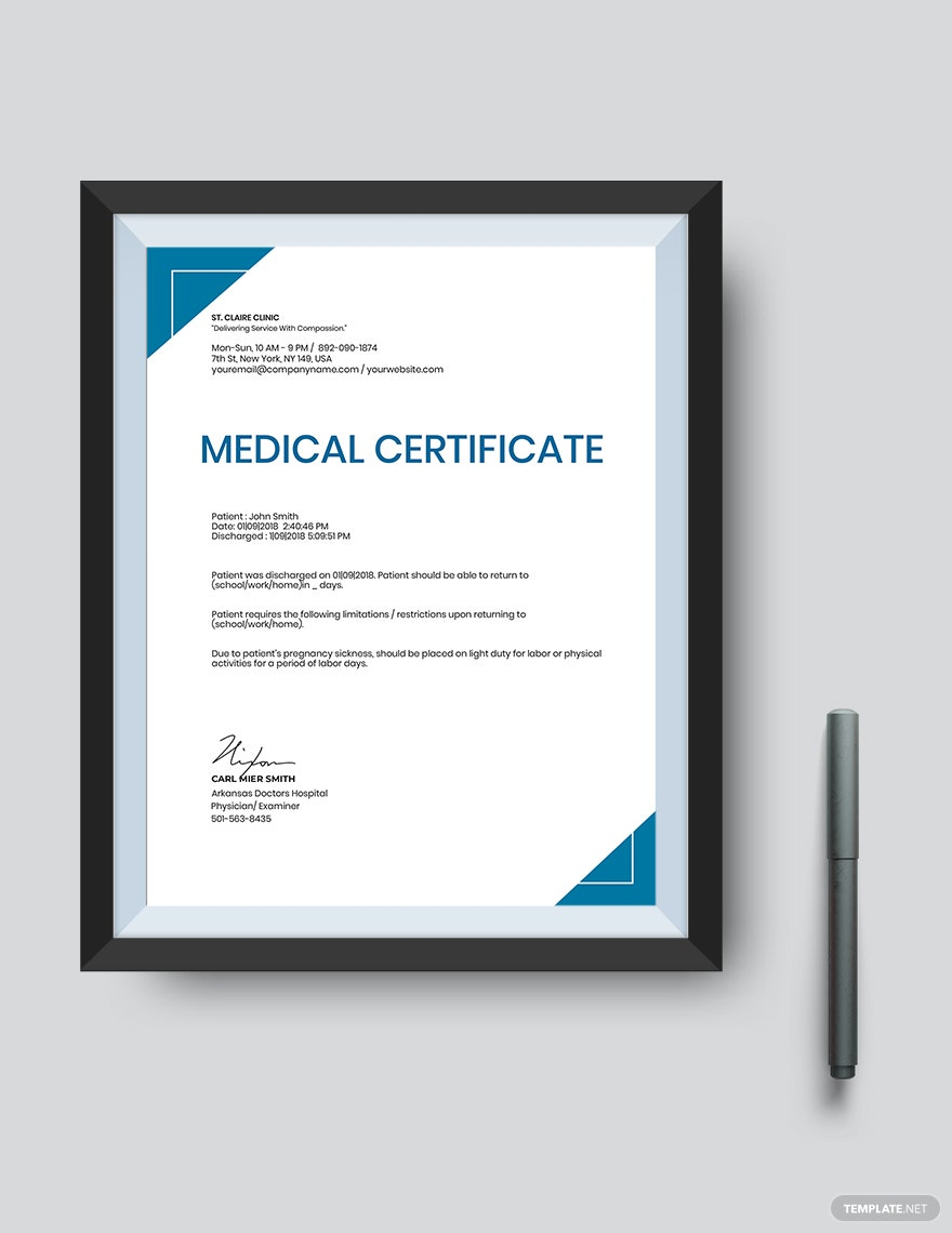 Medical Certificates Templates Psd - Design, Free, Download  For Fake Medical Certificate Template Download