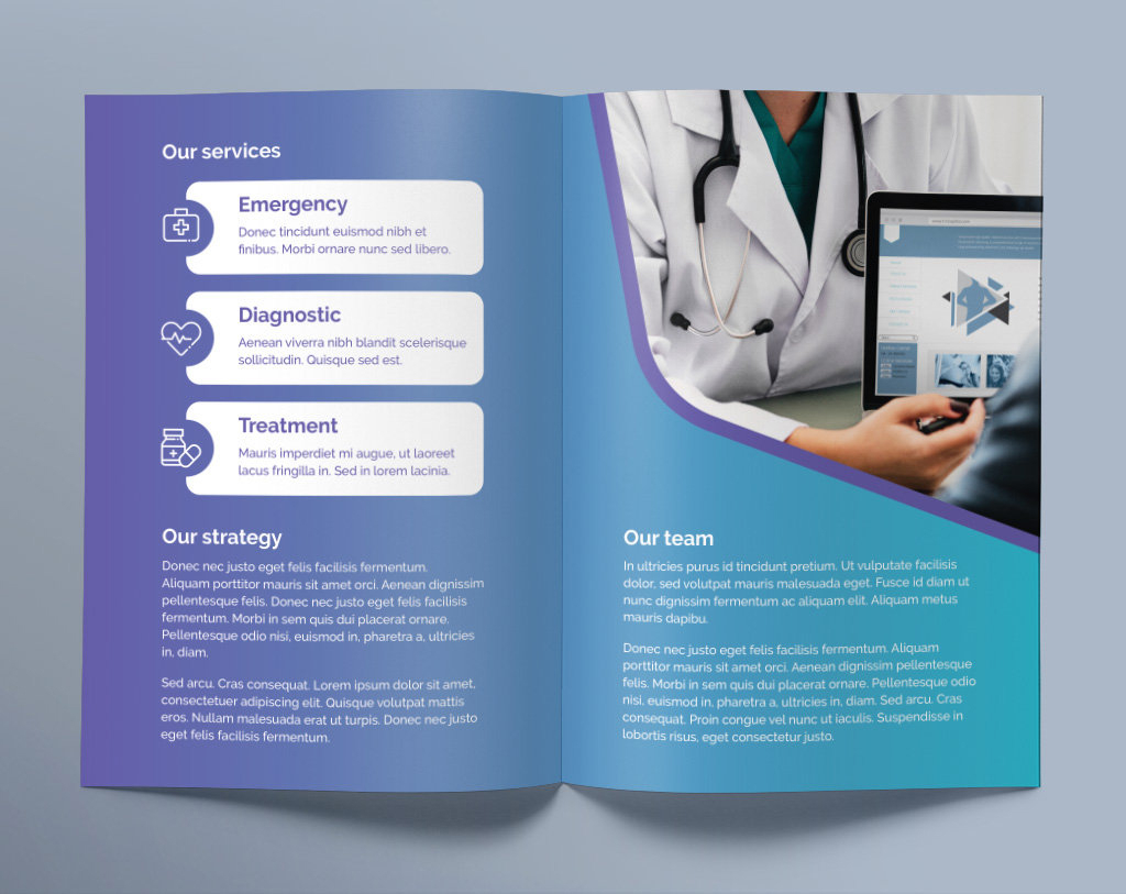 Medical Clinic Bi-Fold Brochure Template - ksioks Intended For Medical Office Brochure Templates