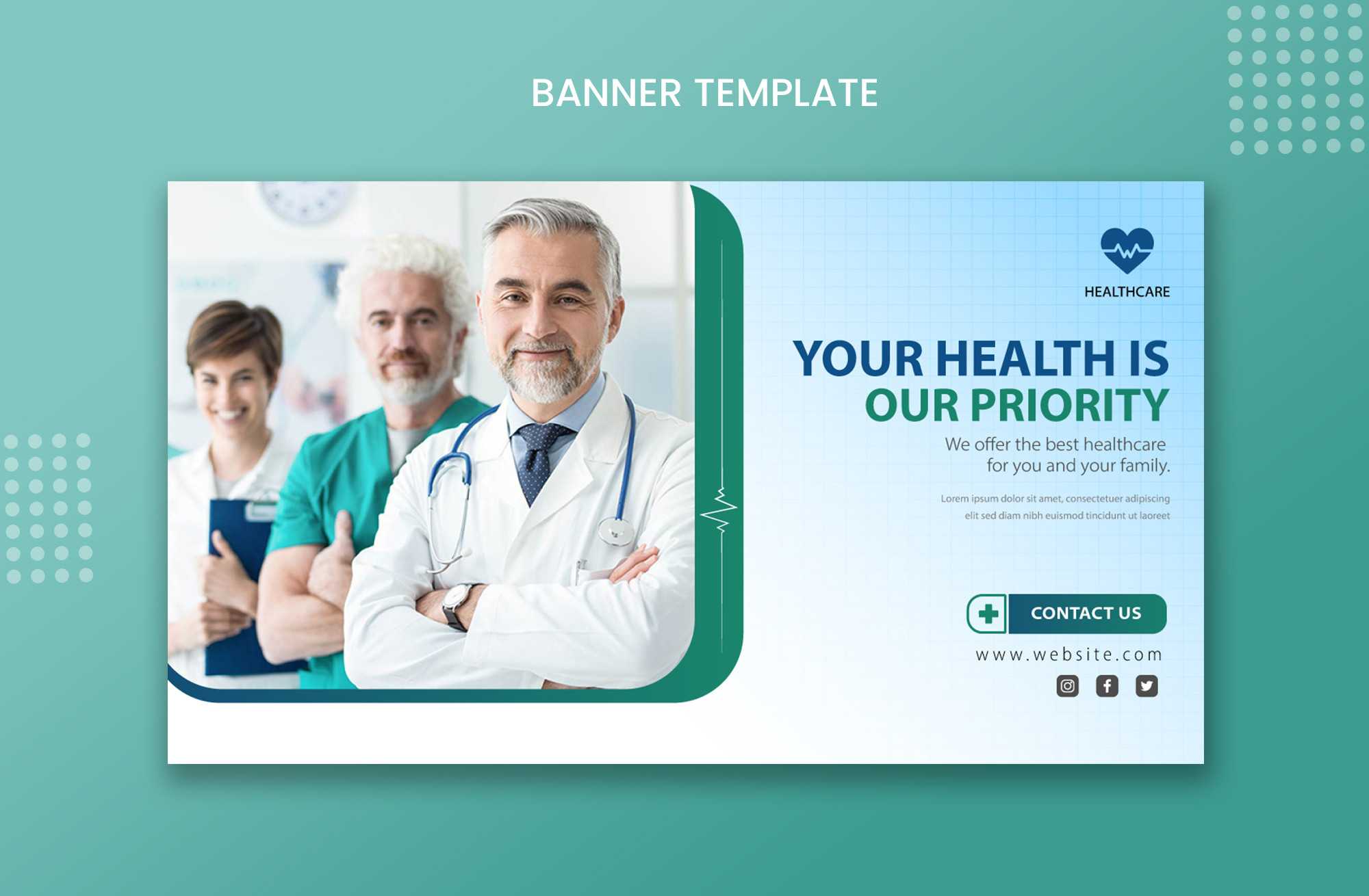 Medical Healthcare Web Banner Template With Medical Banner Template