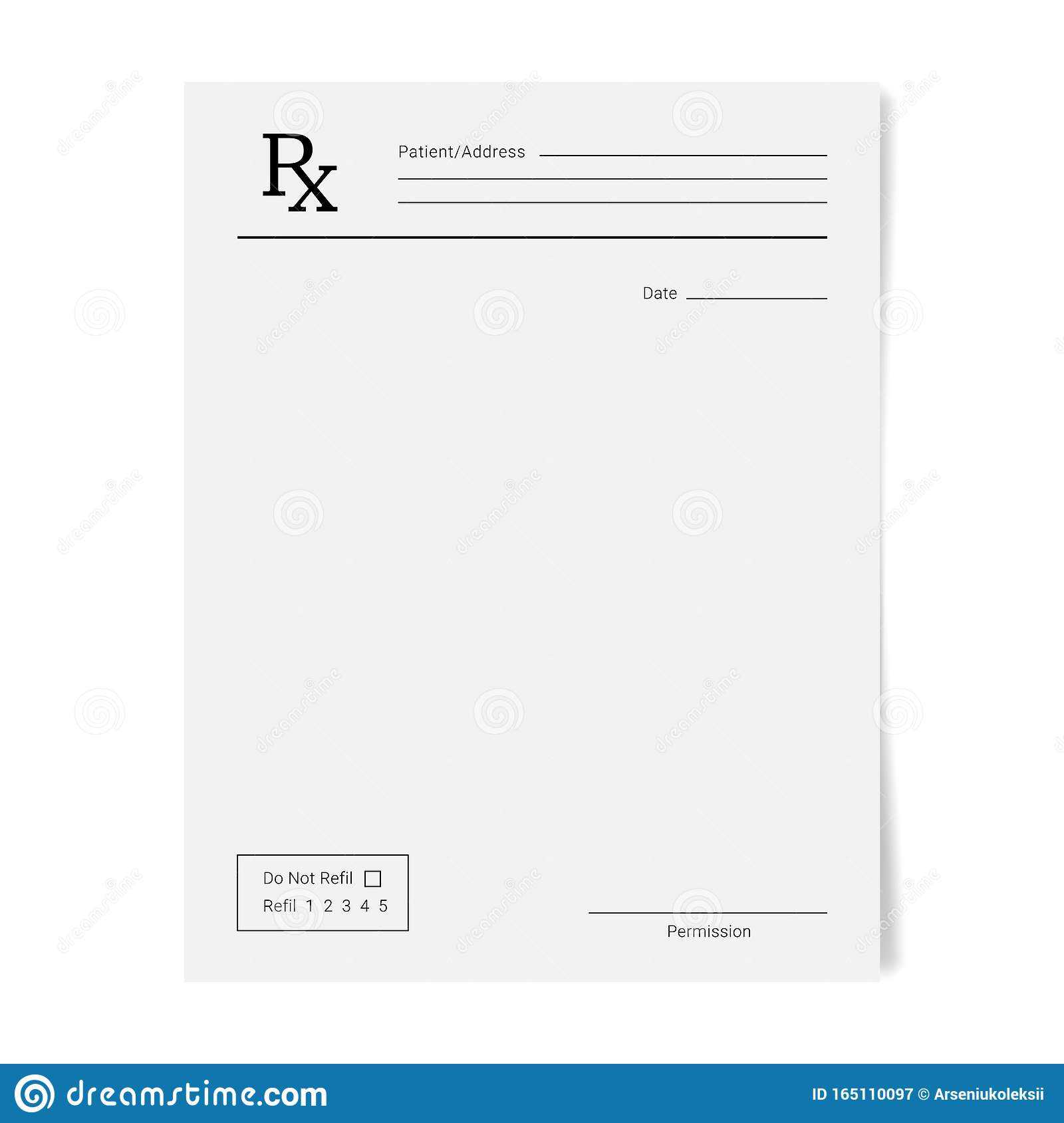 Medical Regular Prescription Form Stock Vector – Illustration Of  Pertaining To Blank Prescription Pad Template