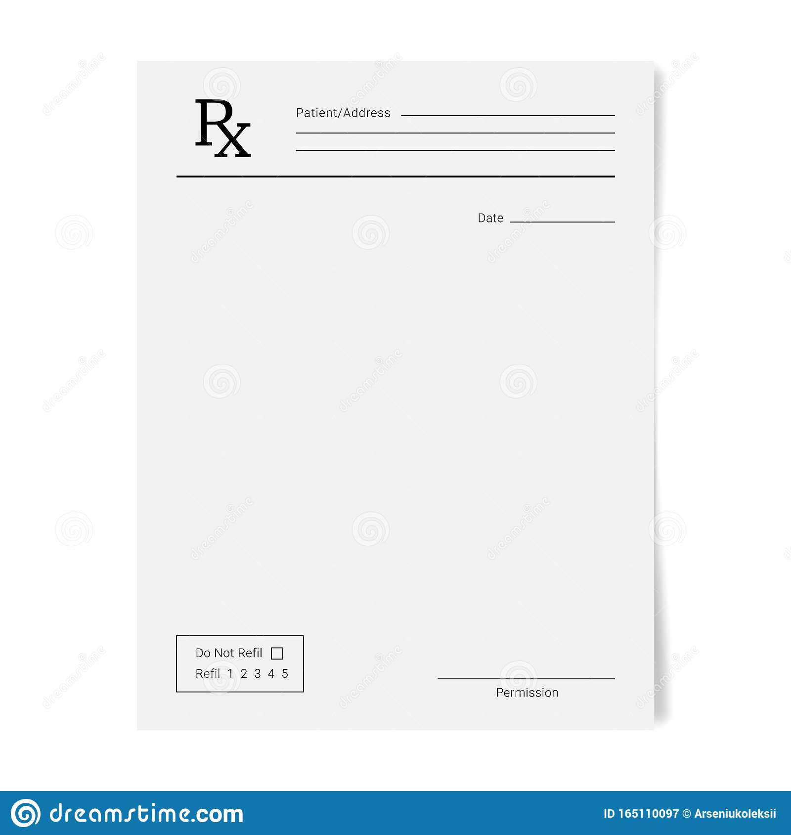 Medical Regular Prescription Form Stock Vector - Illustration of  Regarding Blank Prescription Form Template