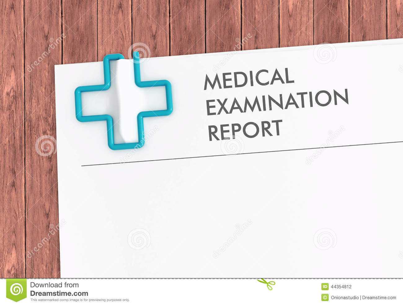 Medical Report Template With Cross Paper Clip Stock Illustration  In Medical Report Template Doc