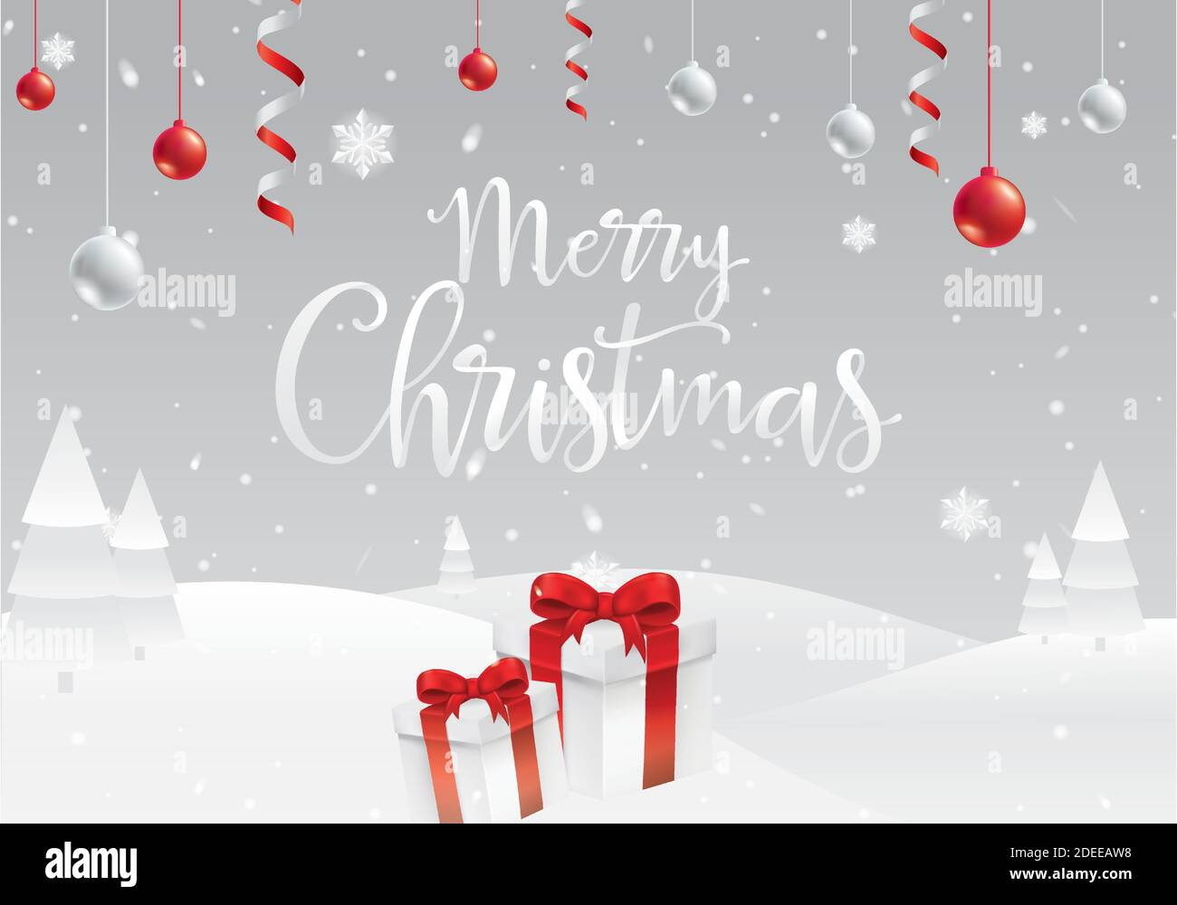 Merry Christmas Banner, Christmas Template With Text Space Stock  With Merry Christmas Banner Template