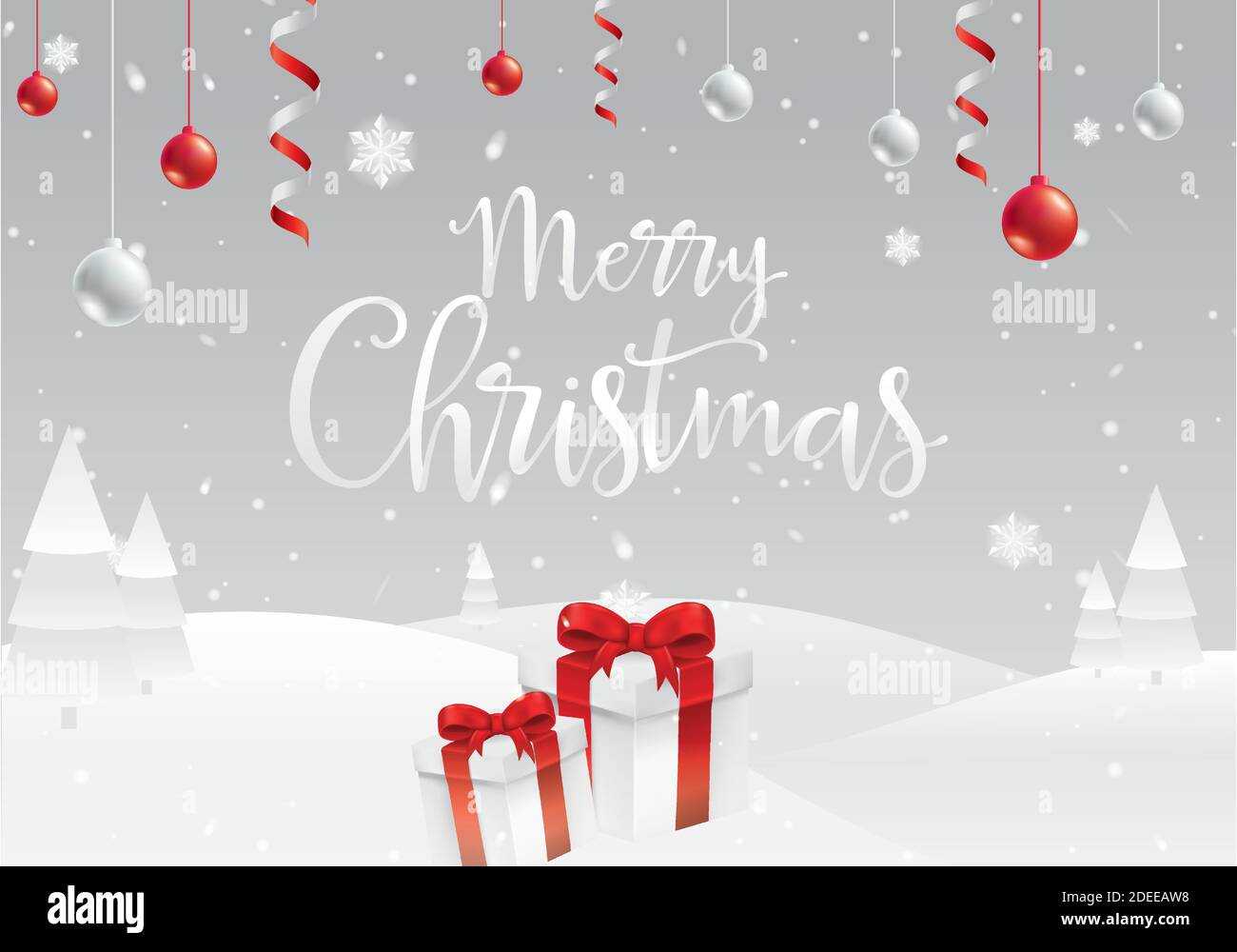 Merry Christmas banner, christmas template with text space Stock