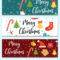 Merry Christmas Set Banners Template Royalty Free Vector Within Merry Christmas Banner Template