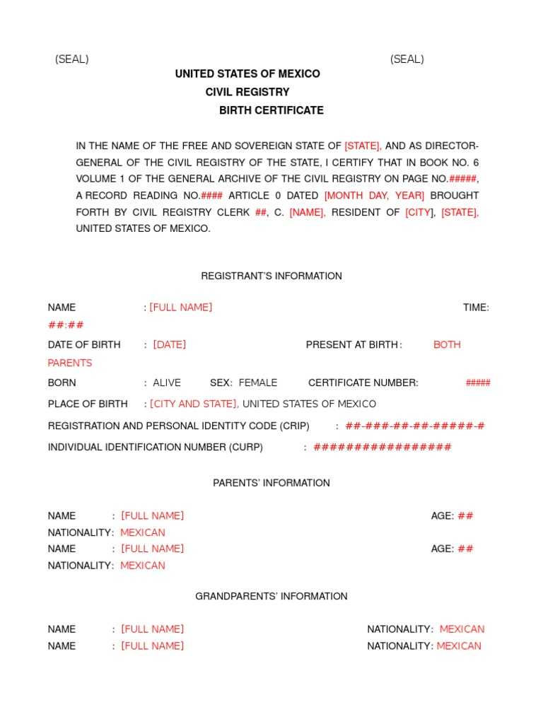 Mexican NL Birth Certificate Translation PDF Birth Certificate Intended For Mexican Birth Certificate Translation Template Mexican NL Birth Certificate Translation PDF Birth Certificate Intended For Mexican Birth Certificate Translation Template