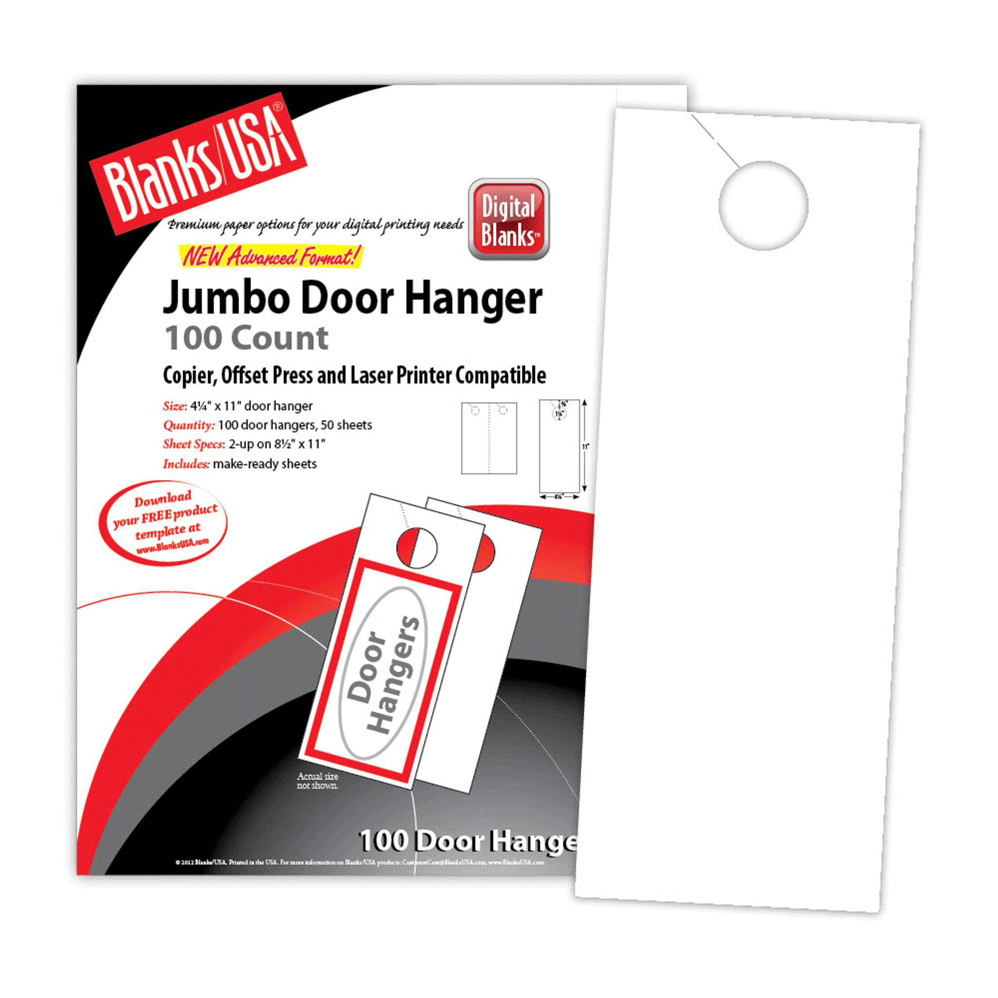 Micro-Perforated Jumbo Door Hanger  No-Cut  10