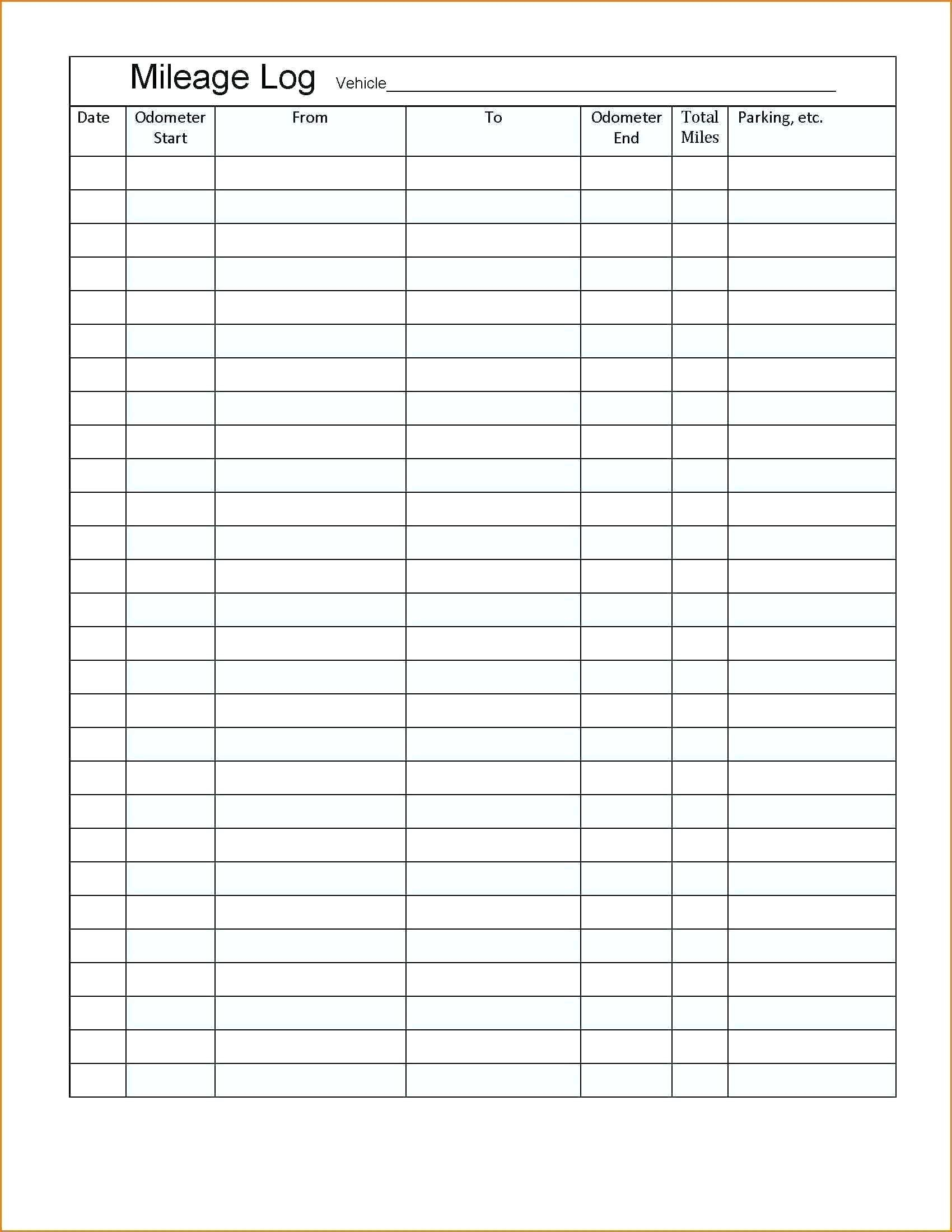 Mileage Log Template for 10 - MileageWise
