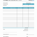 Mileage Reimbursement Form In PDF (Basic) With Regard To Gas Mileage Expense Report Template