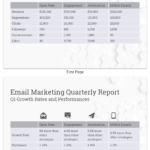 Minimal Email Marketing Quarterly Report Template Intended For Business Quarterly Report Template