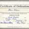 Minister Ordination Certificate Template Printable Throughout Free Ordination Certificate Template
