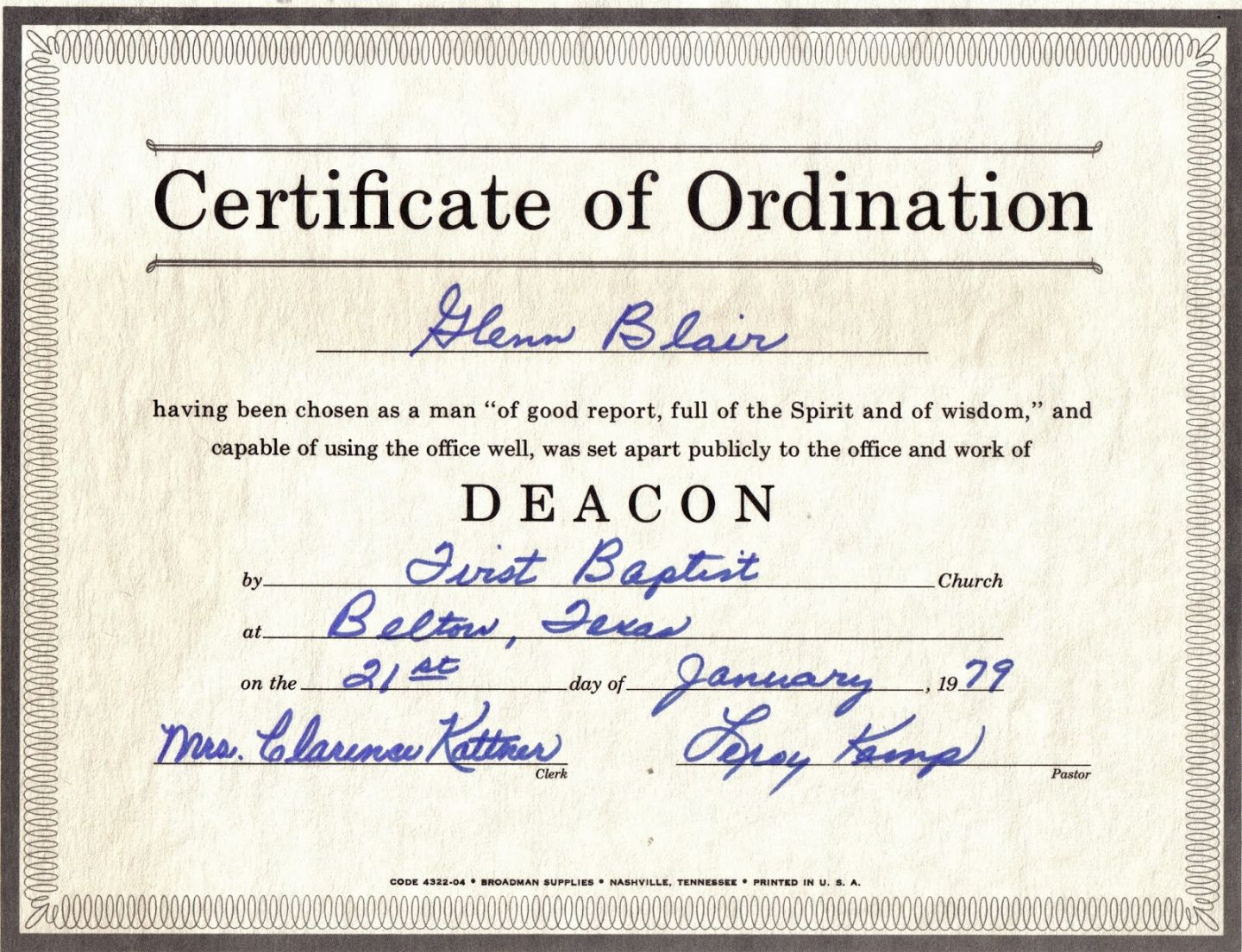Minister Ordination Certificate Template Printable Throughout Free Ordination Certificate Template