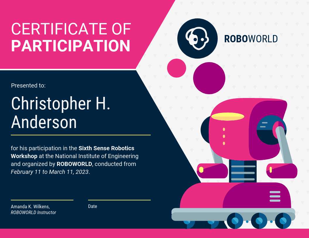Modern Certificate of Participation Template