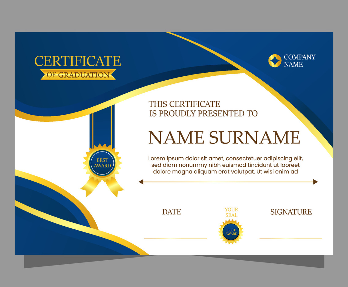Modern Certificate Template With Regard To Sample Award Certificates Templates