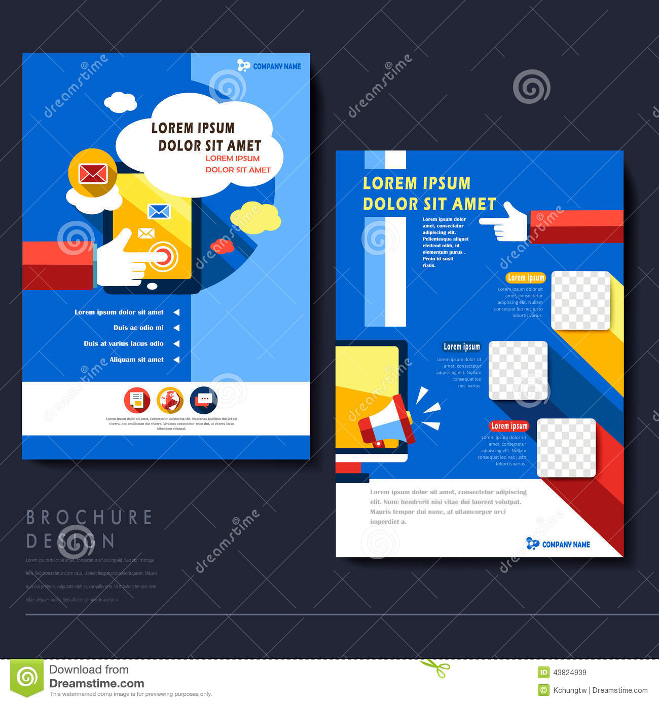 Modern Flat Design Flyer Template for Social Media Concept Stock  Throughout Social Media Brochure Template