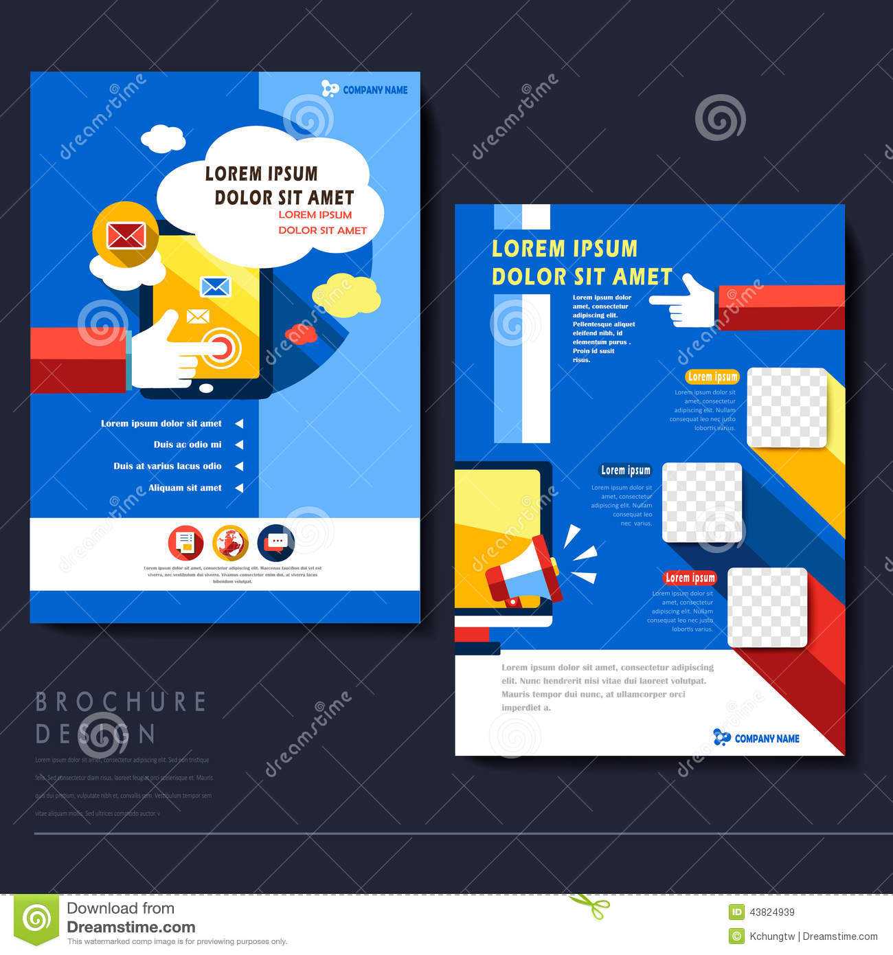 Modern Flat Design Flyer Template For Social Media Concept Stock  Throughout Social Media Brochure Template