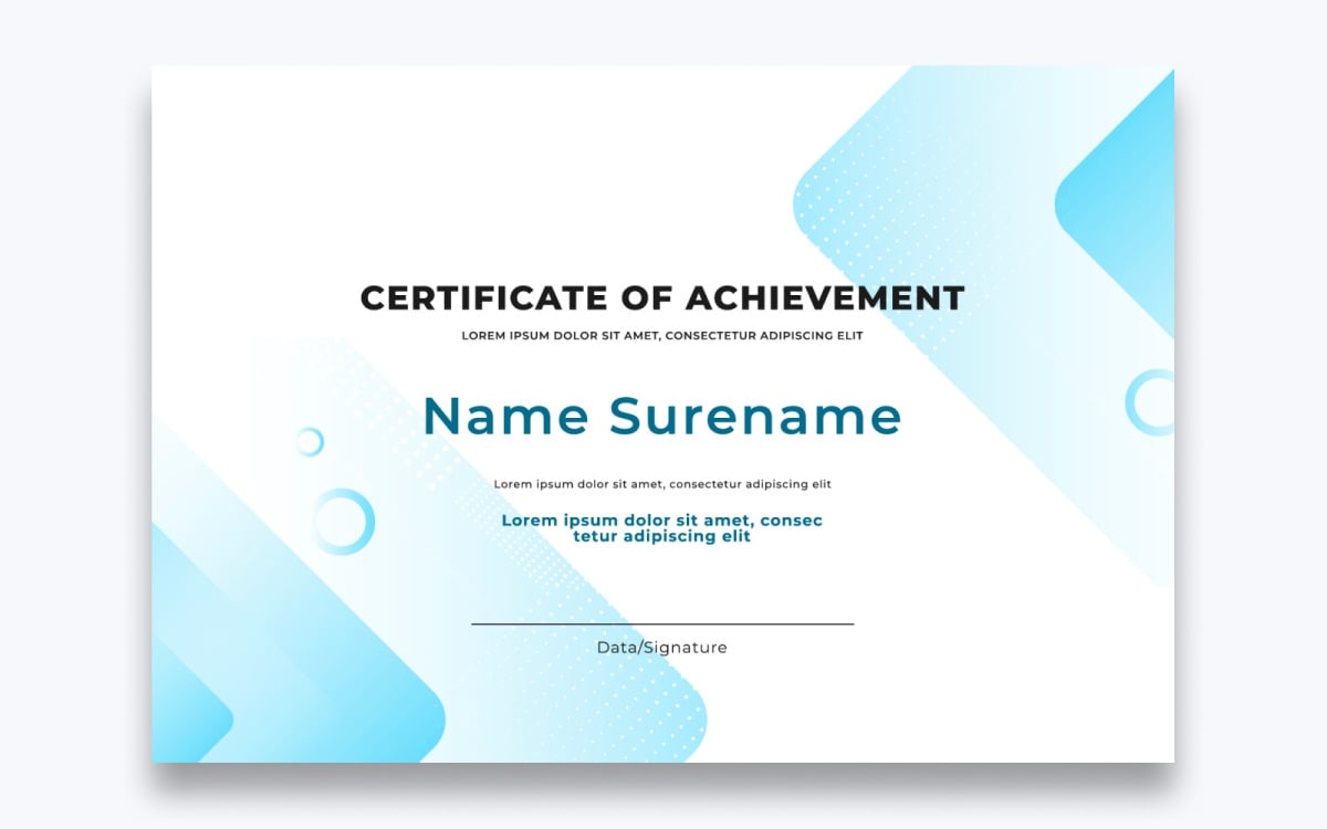 Modern Free Certificate of Achievement Template For Certificate Of Accomplishment Template Free