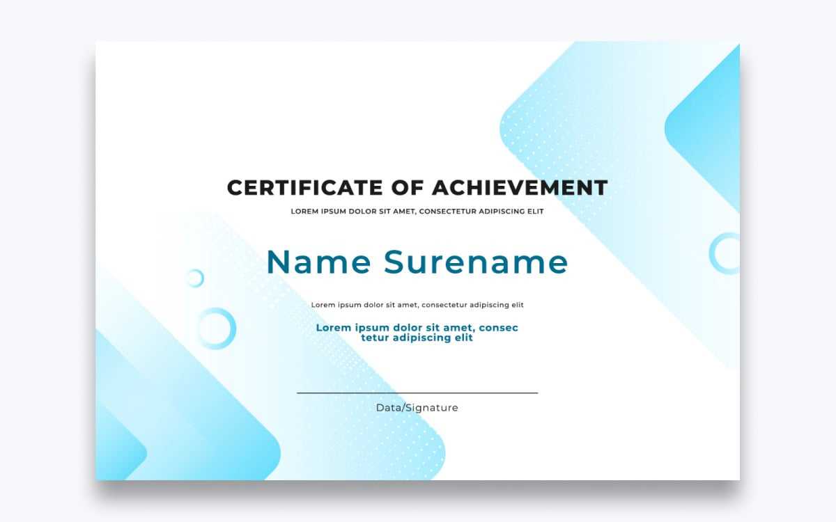 Modern Free Certificate of Achievement Template For Certificate Of Accomplishment Template Free